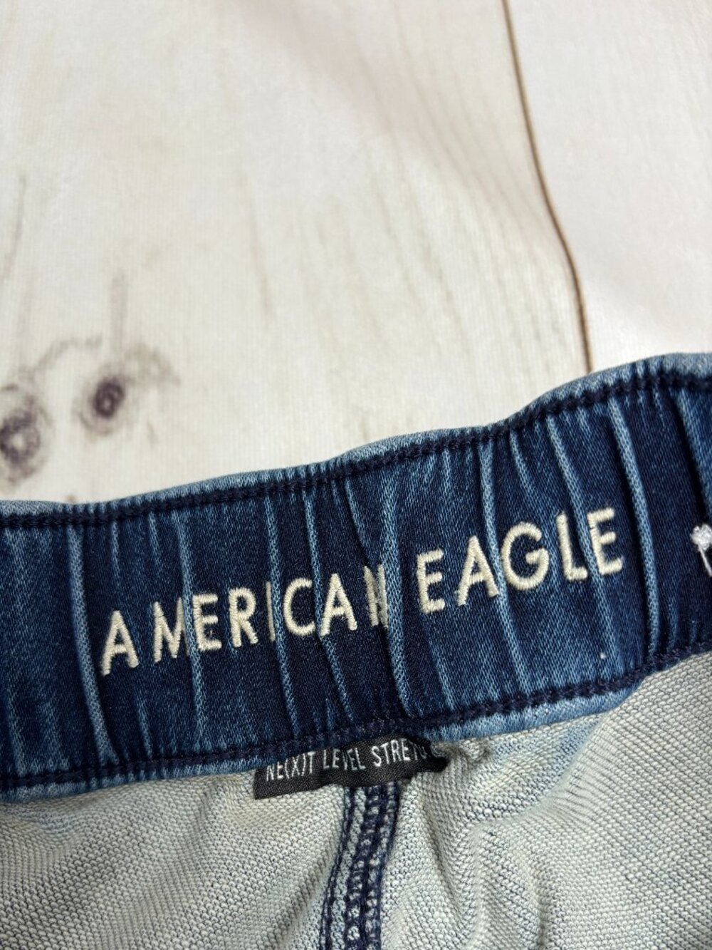 American Eagle Next Level Denim Joggers Women 4 Regular Mid Rise Stretch Blue - Picture 3 of 14